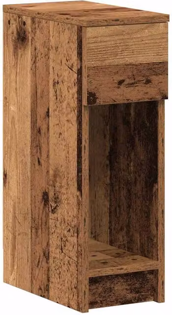 Berkfield Home Bedside Cabinet with Drawer in Old Wood Brown, W/D/H: 20 x 36 x 60 cm
