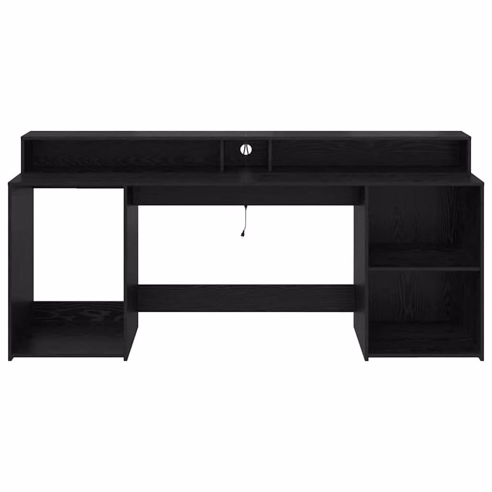 Berkfield Home Modern Computer Desk in Black Oak, W/D/H: 200 x 55 x 91 cm – 5