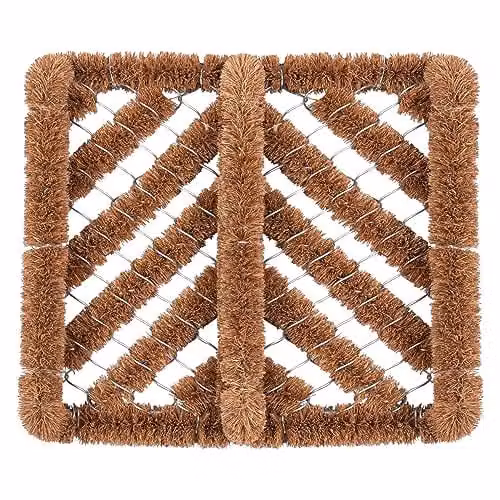 Nicola Spring Coir Knotted Door Mat in Brown and Beige, W/D/H: 35 x 30 x 1 cm