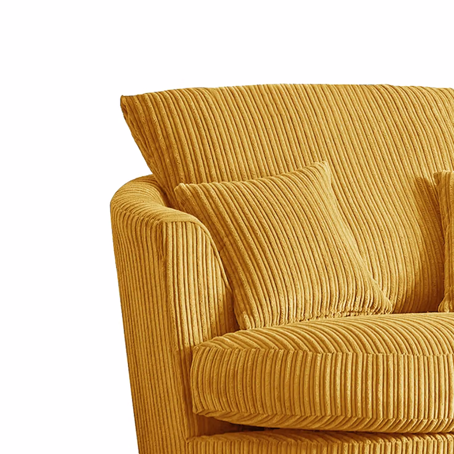 Furnishings For Less UK Luxor Jumbo Cord Fabric 360 Degree Swivel Single Seater Chair in Yellow – 2