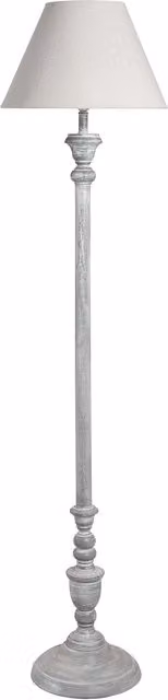 KDMK Ithaca Industrial Style Floor Lamp with Fabric Cone Shade in Beige
