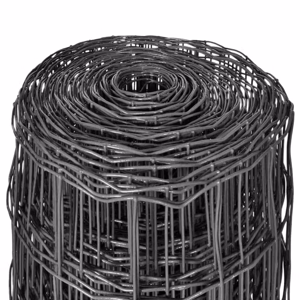 Berkfield Home Euro Fence PVC-Coated Steel Fencing, Grey, W: 25 m, H: 1.2 m – 3