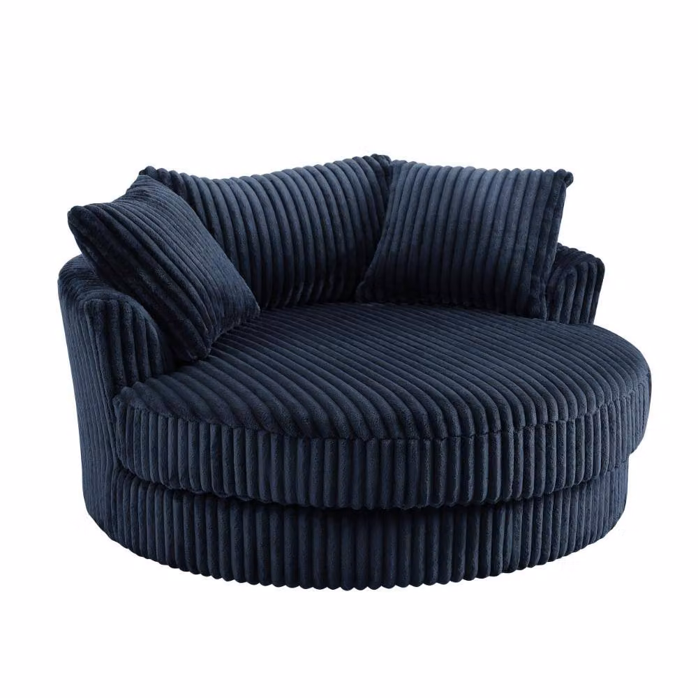 Home Detail Sky Corduroy Swivel Loveseat in Dark Blue – 3