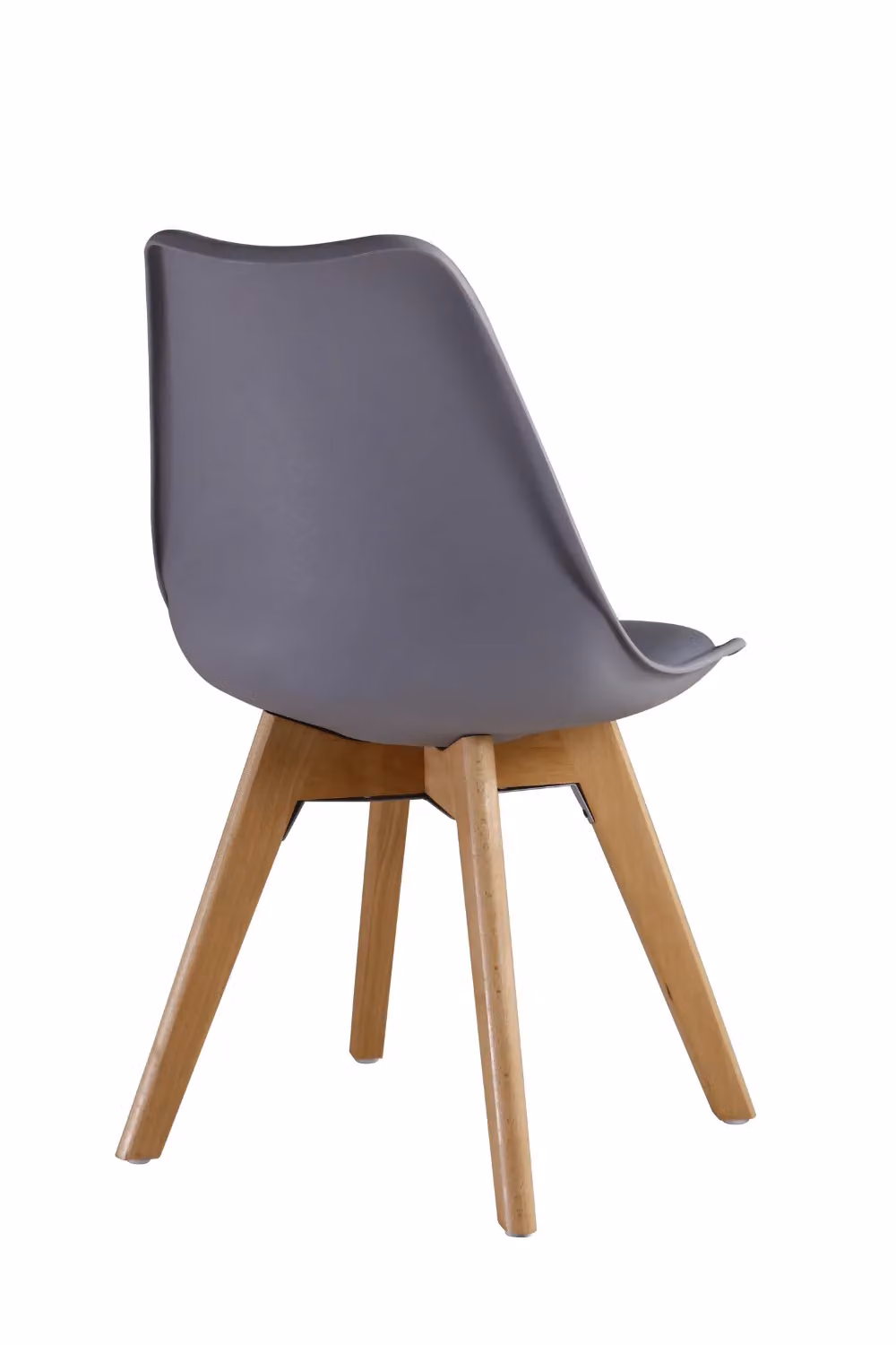 Life Interiors Set of 6 Scandinavian Dining Chairs with Grey Synthetic Leather Cushions and Solid Wood Legs – 3