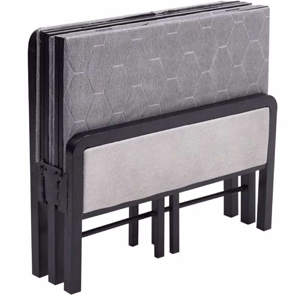Havendro Folding Single Guest Bed with Padded Foam and Black Metal Frame, W/D/H: 190 x 90 x 80 cm – 2