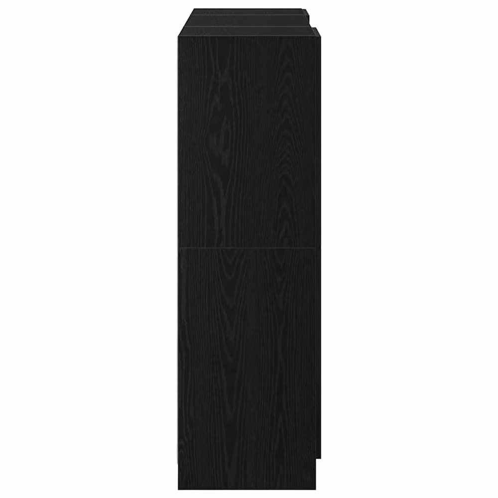 Berkfield Home 3 Piece Modern Black Matt Kitchen Cabinet Set with Hinged Doors and Internal Shelves – 3