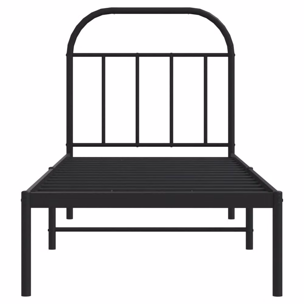 Berkfield Home Metal Bed Frame with Headboard in Black, Small Single, W/D/H: 75 x 190 cm – 3