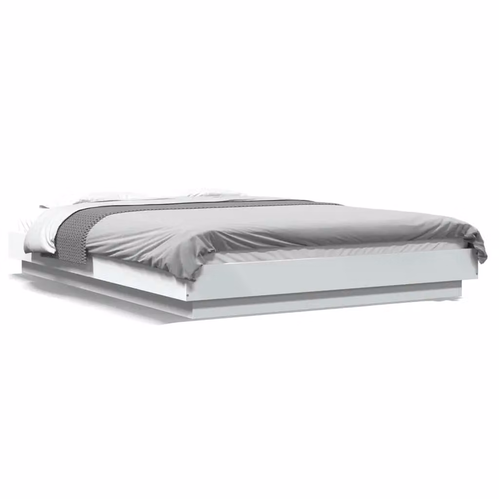 Berkfield Home Double Bed Frame in White, W/D/H: 135 x 190 cm – 2