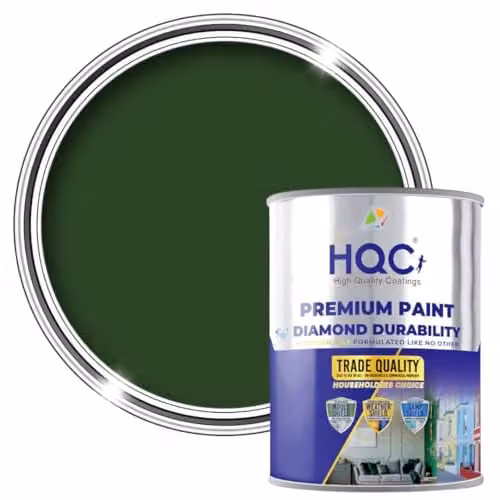 HQC Racing Green Barn Paint, 2.5 Litre Quick-Drying Weatherproof Satin Gloss Wood Paint for Outdoor Furniture and Garden Fences