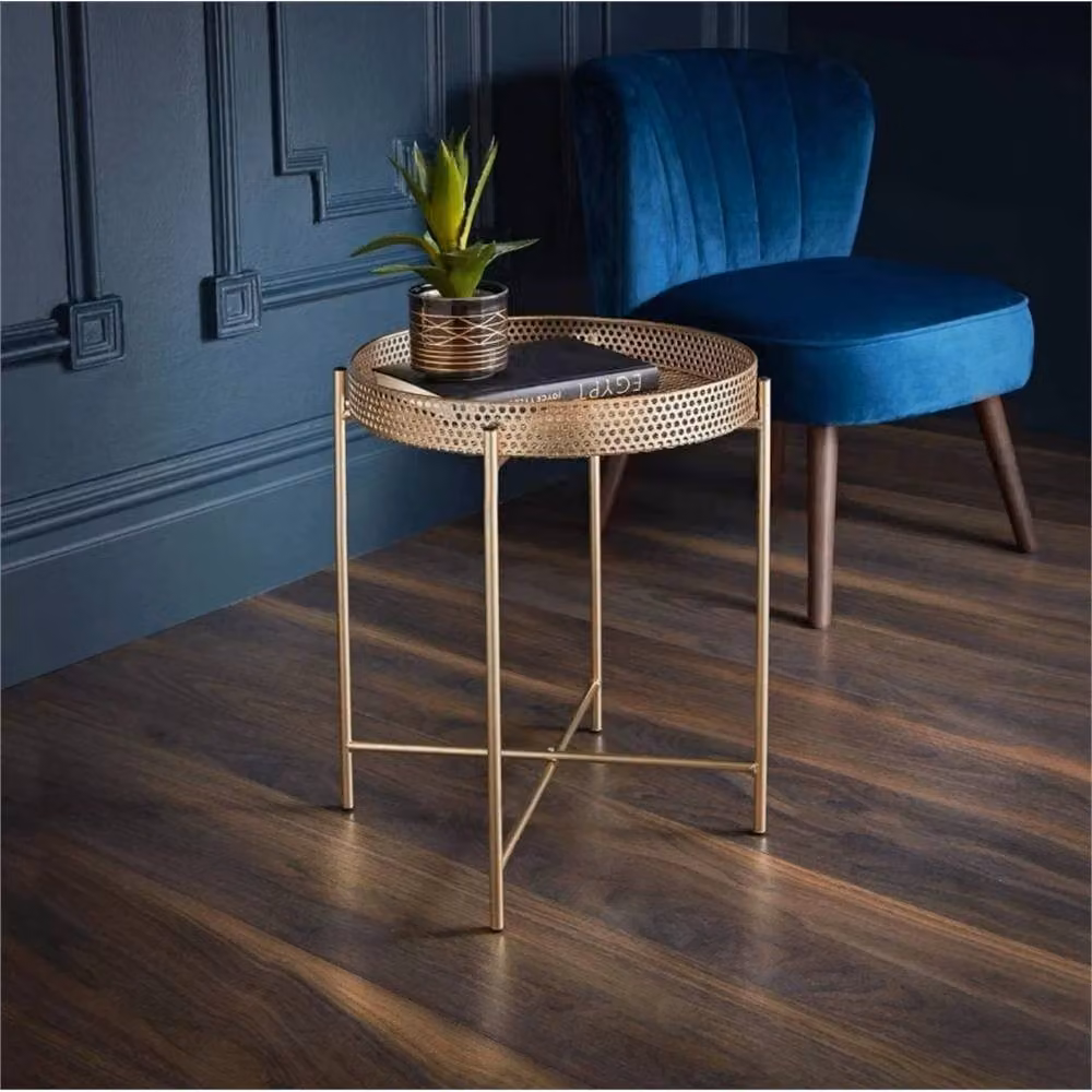 Nordara Gold Metal Round Side Table – 3