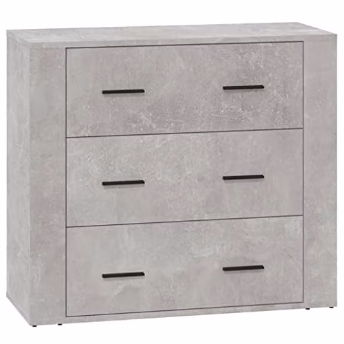vidaXL Modern Sideboard in Concrete Grey, W/D/H: 80 x 33 x 70 cm – 1