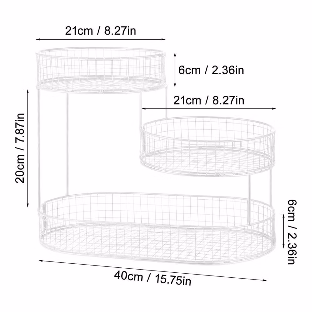 Nordara White Metal Space-Saving Fruit and Vegetable Storage Basket Rack, W/D/H: 21.0 x 20.0 x 21.0 cm – 2