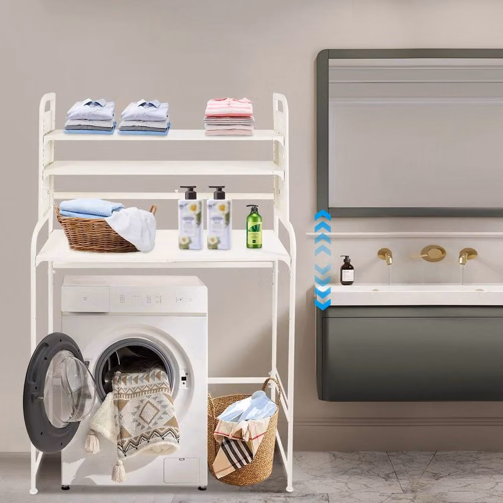 Kelvenix Expandable Over Toilet Laundry Room Shelf in White – 3