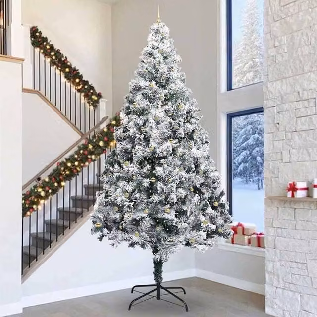 Berkfield Home Artificial Pre-lit Christmas Tree with Ball Set, Green, Height: 400 cm