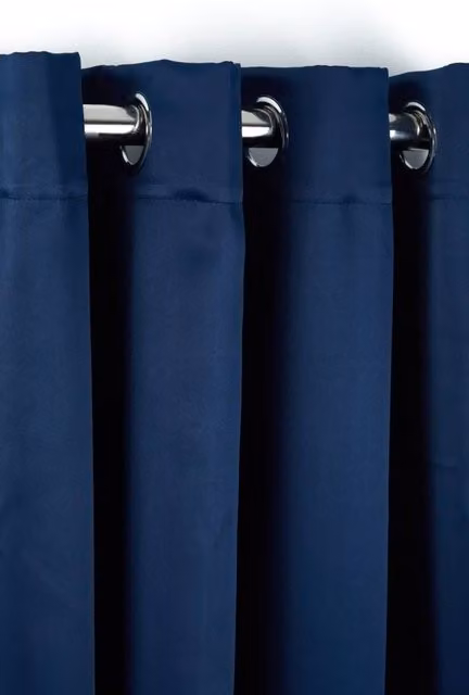 New Edge Blinds Essential Woven Thermal Blackout Eyelet Curtains in Blue, W: 168 cm, H: 137 cm – 2
