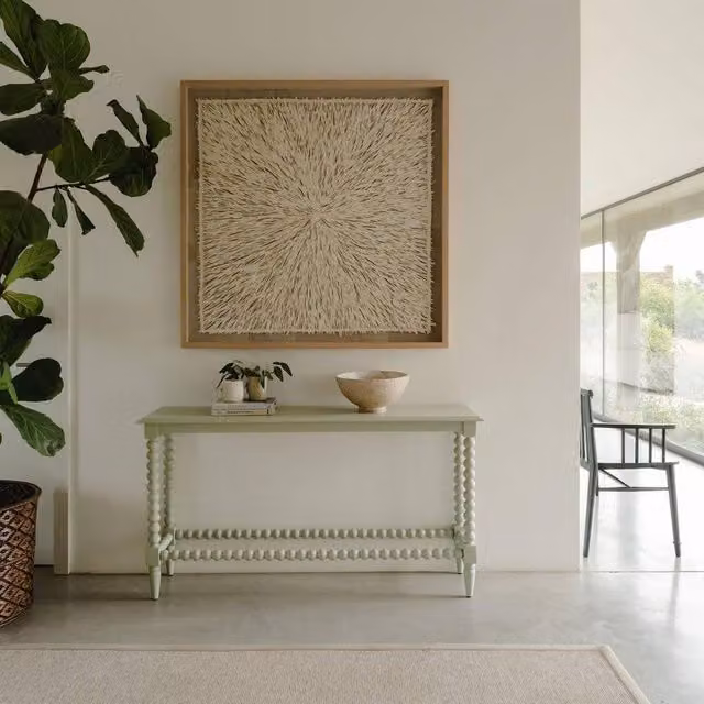 Statement Furniture Cromwell Large Bobbin Design Console Table in Green, W/D/H: 142 x 34 x 76 cm