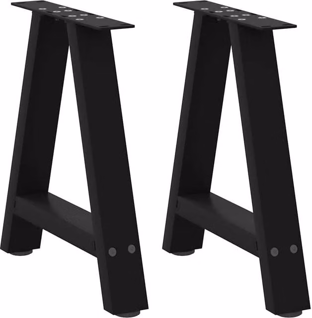 Berkfield Home A-Shaped Coffee Table Legs, 2 Pieces, Black Steel, W: 50 cm, H: 43 cm