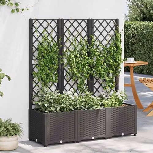 vidaXL Black WPC Garden Planter, W/D/H: 120 x 40 x 136 cm – 2