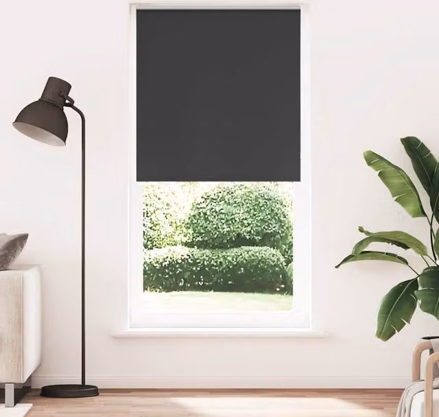 Berkfield Home Blackout Roller Blind, Black, W: 110 cm, H: 210 cm – 1