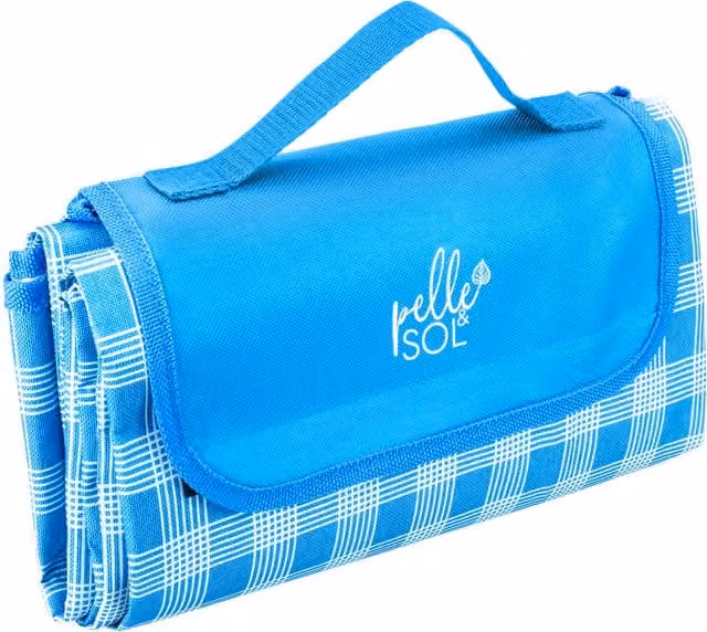 Pelle & Sol Foldable Waterproof Picnic Blanket in Blue, W/D/H: 200 x 140 x 1 cm