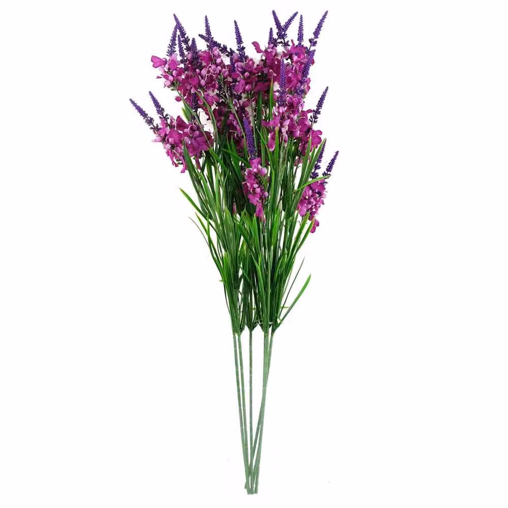 Leaf Pack of 6 Artificial Dark Pink Larkspur Stems, Height: 80 cm – 2