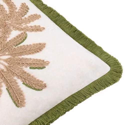 Furn Floral Embroidered Square Cushion in Green and White, W/D/H: 45 x 45 x 45 cm – 3