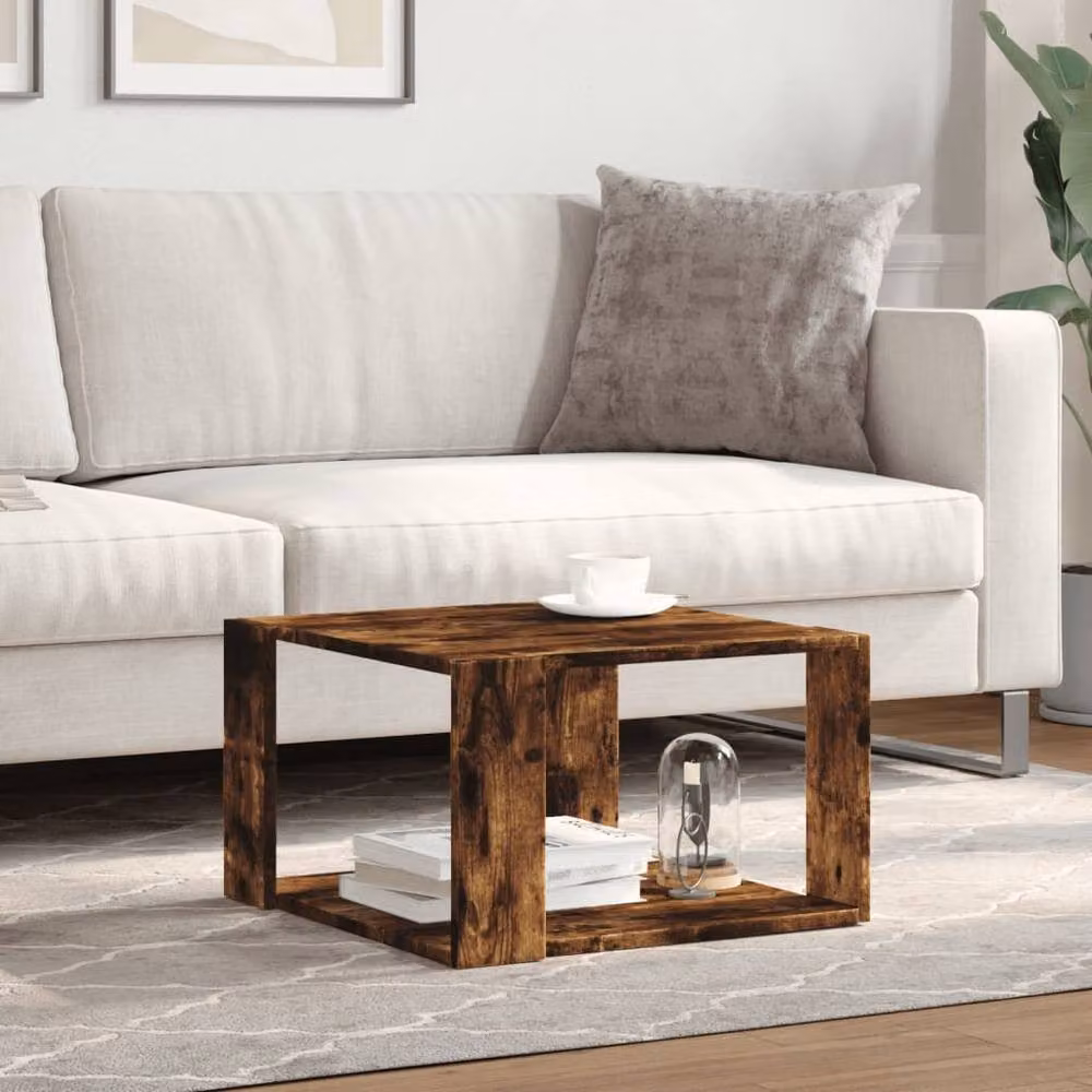 Berkfield Home Smoked Oak Coffee Table in Brown, W/D/H: 51.5 x 51.5 x 30 cm – 3