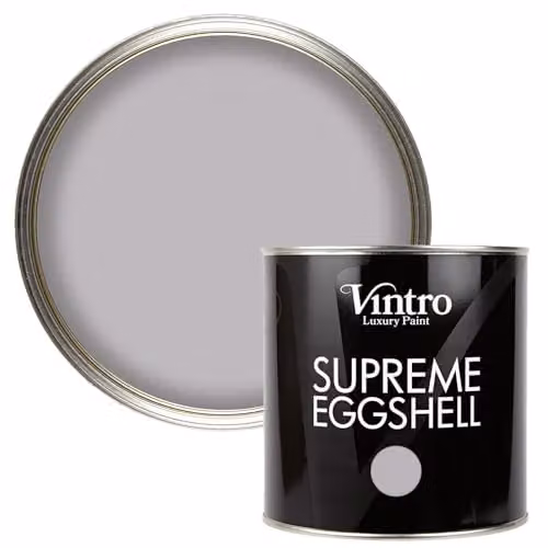Vintro Eggshell and Satin Paint for Interior and Exterior Walls, Wood and Trim, Grey with a Hint of Lilac, 2.5 Litres