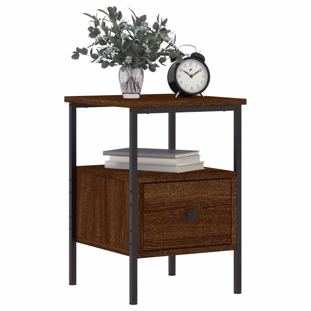 Berkfield Home Bedside Cabinet in Brown Oak, W/D/H: 34 x 36 x 50 cm – 3