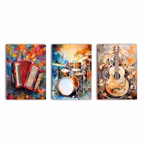 Simpa Abstract Multicolour 3 Panel Canvas Wall Art – 1