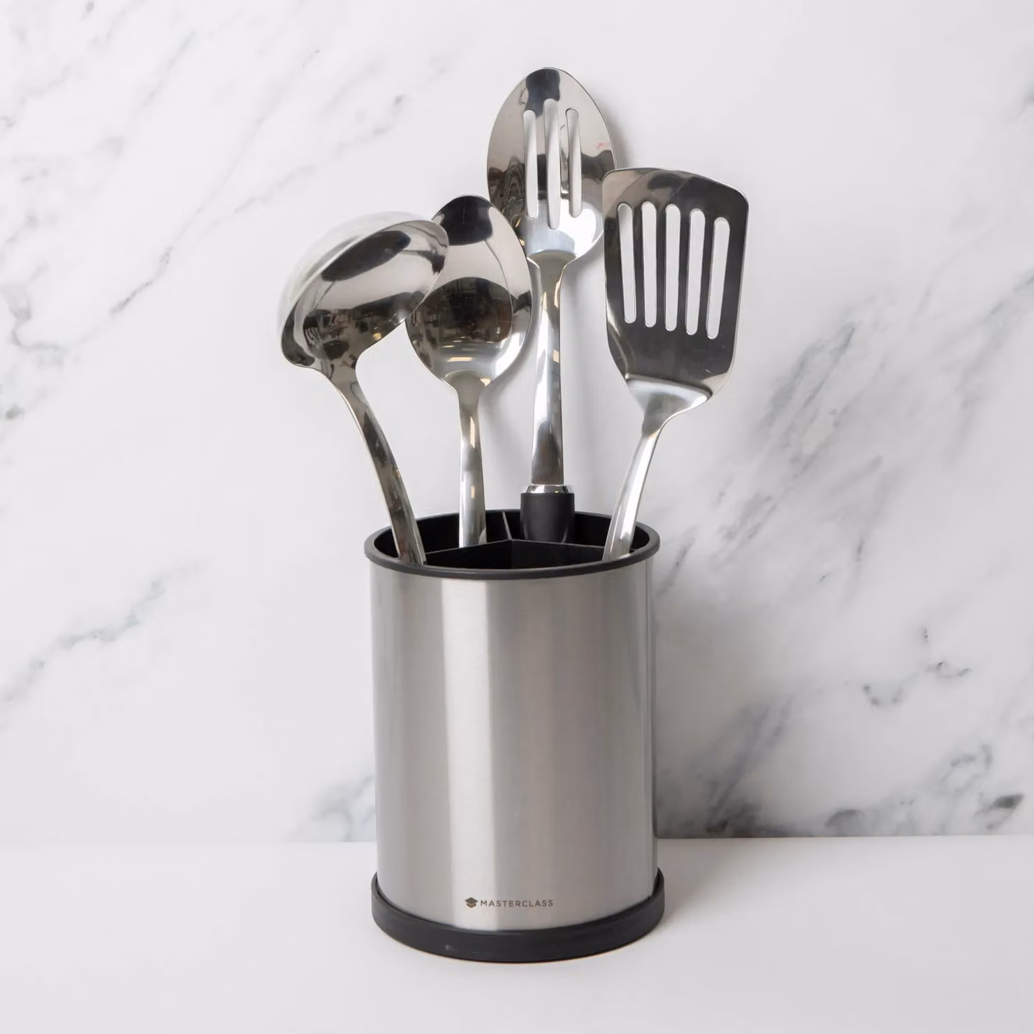 MasterClass 5-Piece Stainless Steel and Nylon Utensil Set in Silver with Holder – 2