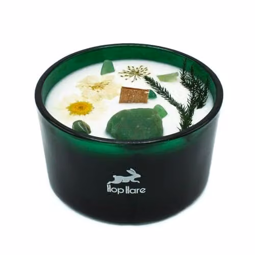 Ancient Wisdom Hop Hare Crystal Magic Flower Candle The Magician Green