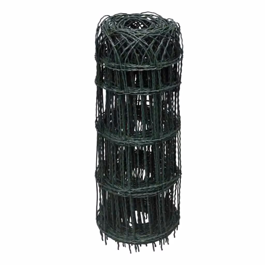 Berkfield Home Garden Geometric Powder-coated Iron Border Fence in Green, 25 x 0.65 m – 2