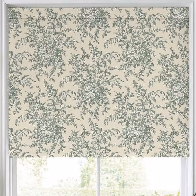Laura Ashley Picardie Translucent Made to Measure Floral Roller Blind in Sage Green