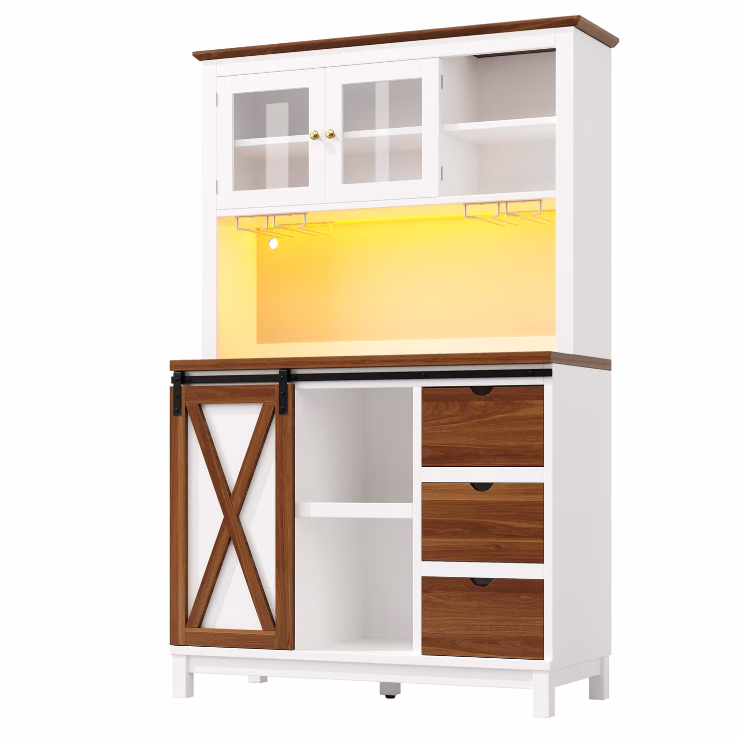Aosom UK Modern Tall White Cabinet with App-Controlled RGB LED Lighting and Music Sync, W: 40 cm, D: 40 cm, H: 180 cm – 2