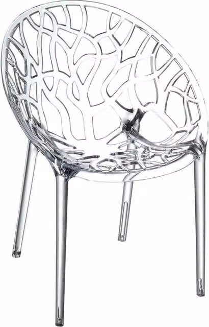 NESTLUNE Transparent Clear Stacking Bistro Tree Chairs