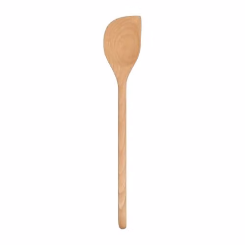 Argon Tableware Brown Wooden Scraper Spoon, Heat Resistant and Non-Scratch Cooking Spoon – 1