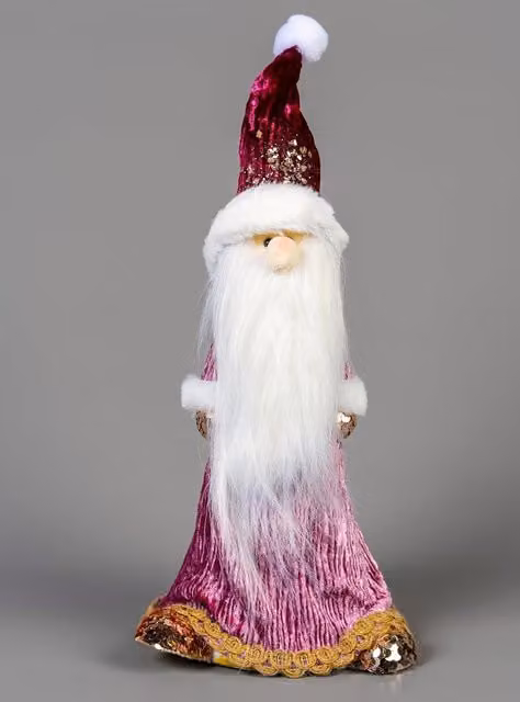 Shatchi Pink Burgundy Santa Christmas Tabletop Figurine, Height: 66 cm – 1