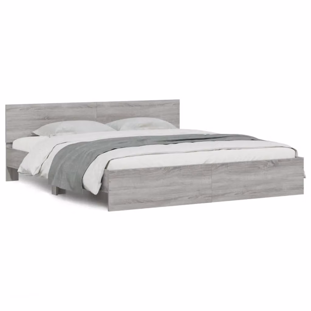 Berkfield Home Super King Bed Frame in Grey Sonoma, W/D/H: 180 x 200 cm – 2