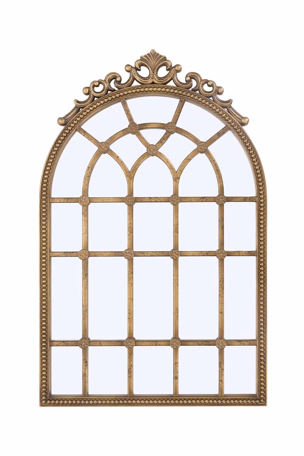 Living and Home Antique Geometric Framed Wall Mirror in Gold – 2