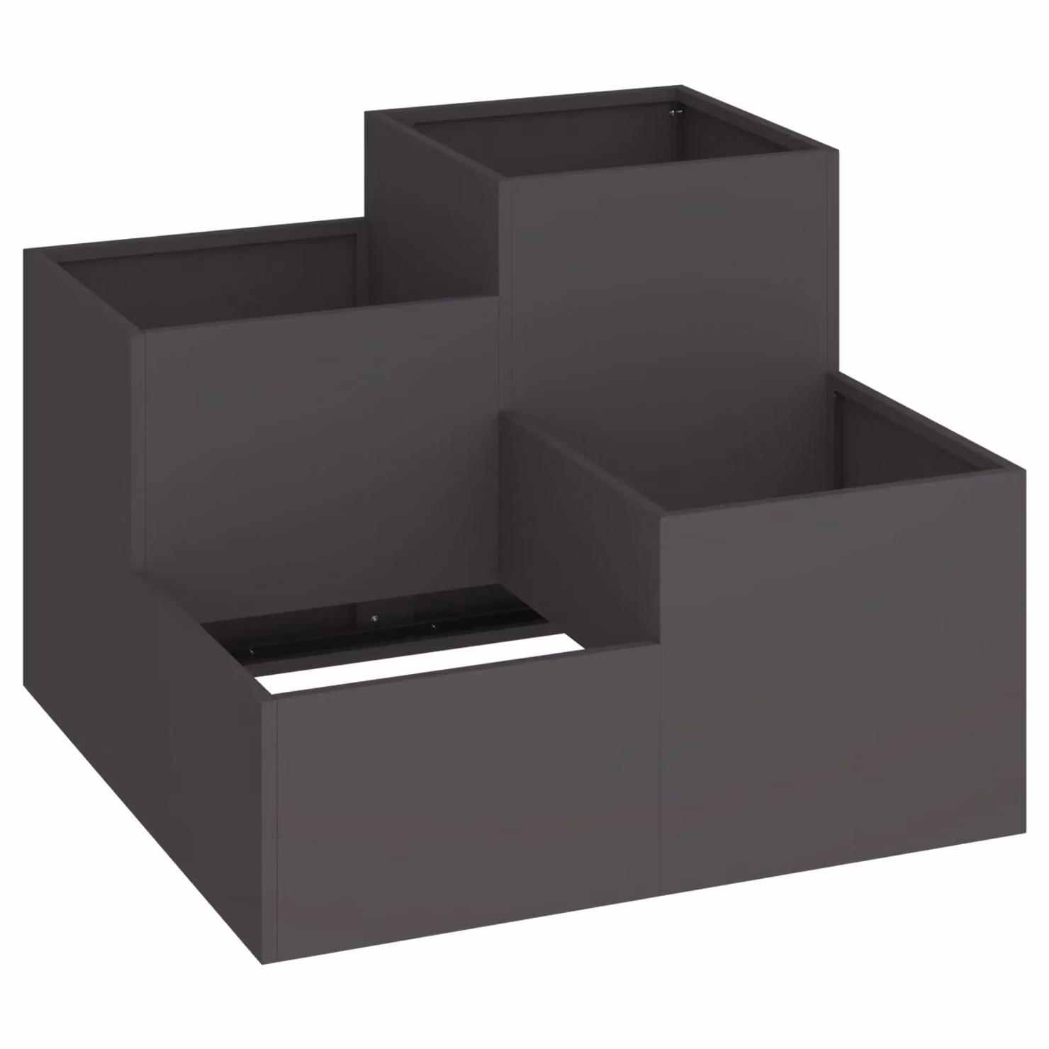 Berkfield Home Black Steel Garden Planter Tub W/D/H: 100 x 100 x 60 cm – 2