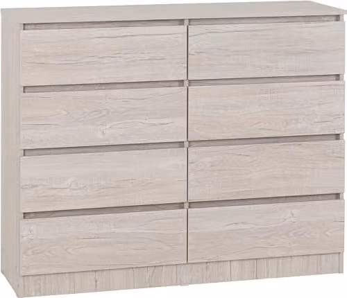Seconique Malvern 8 Drawer Chest in White and Beige – 1