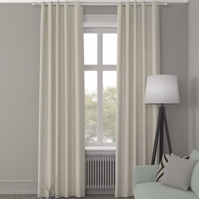 Simply Collection Iowa Silk Essence Made to Measure Blackout Eyelet Curtain Panel in Beige