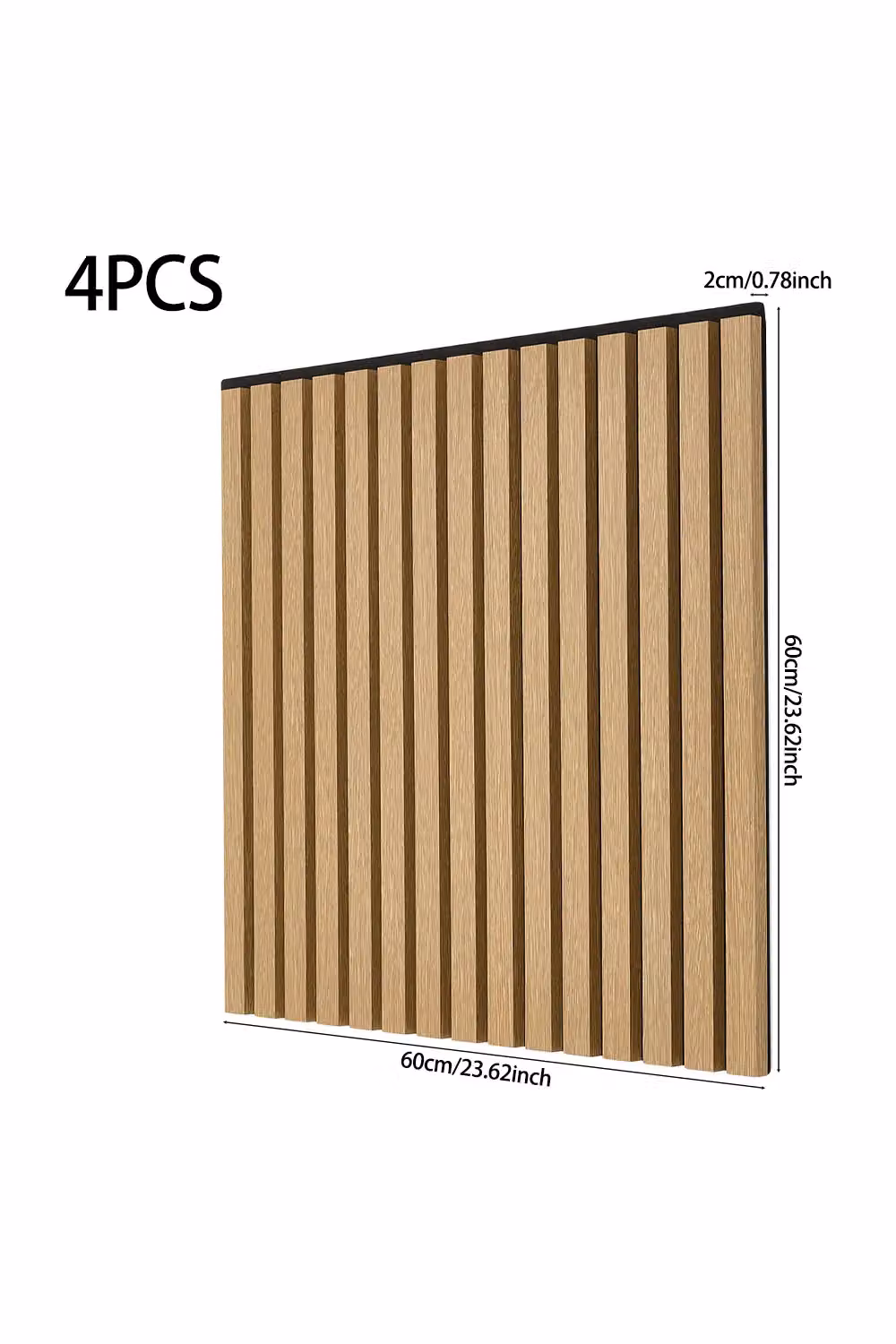 Living and Home 4-Pack Brown MDF Slat Wall Panels, W/H: 60 x 60 cm – 2