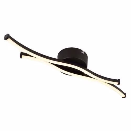 Netlighting Boyd Semi Flush Ceiling Light in Matt Black with Warm White LED