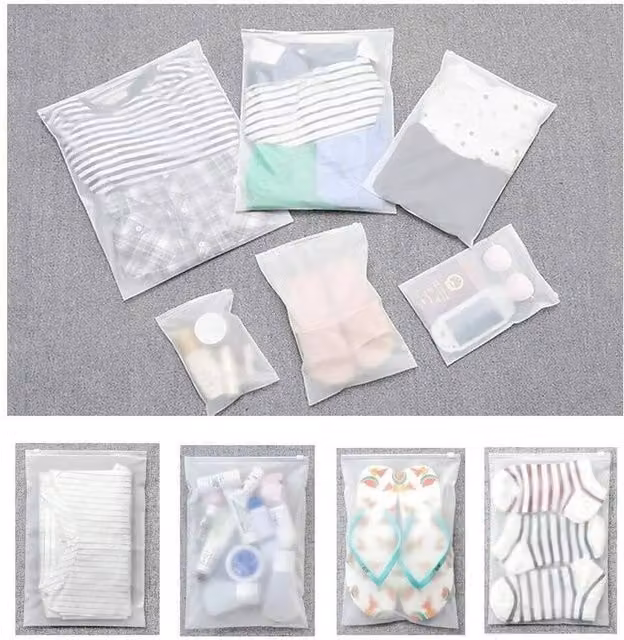 NESTLUNE 20 Pack Frosted Resealable Transparent Plastic Travel Storage Zip Lock Bags – 1
