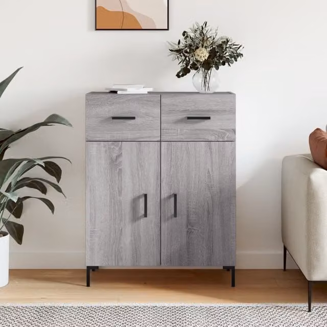 Berkfield Home Modern Grey Sonoma Sideboard W/D/H: 69.5 x 34 x 90 cm – 1