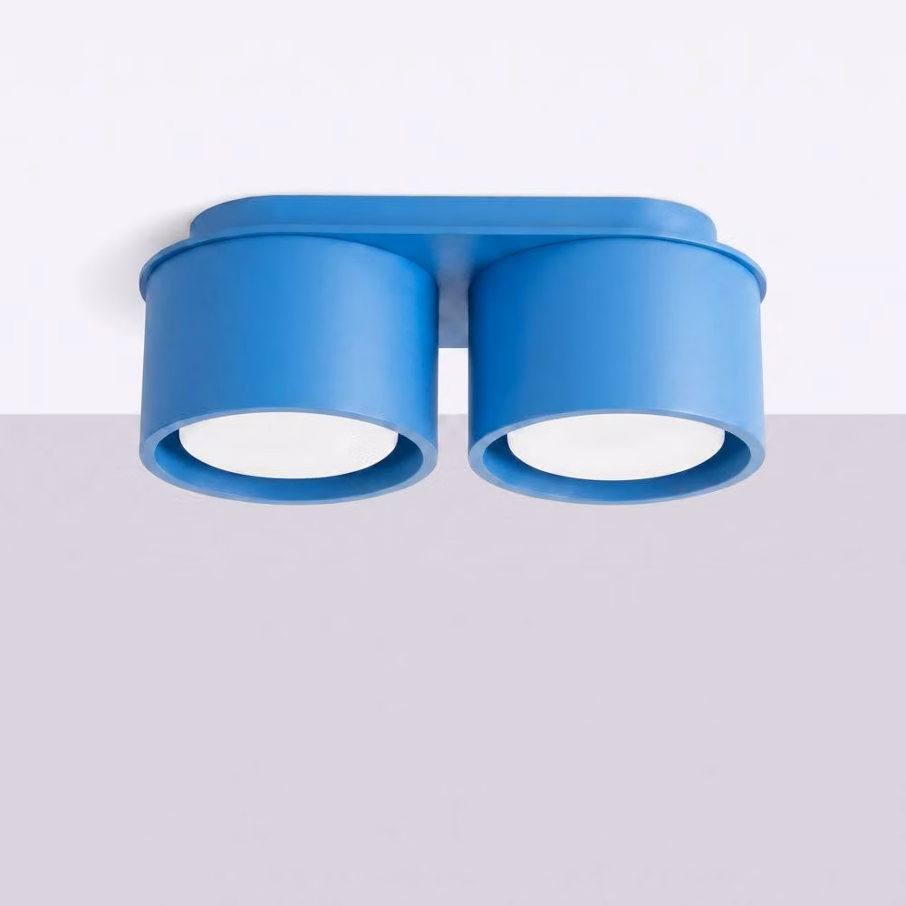 Sollux Lighting minimalist round ceiling lamp in light blue, W/D/H: 21 x 21 x 10 cm – 2