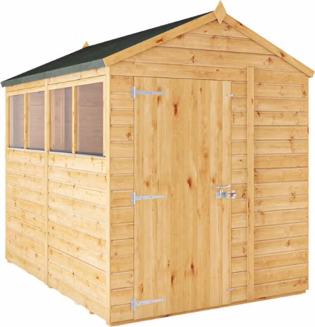 Waltons Premium Shiplap Apex Wooden Garden Shed in Brown with Gable Roof