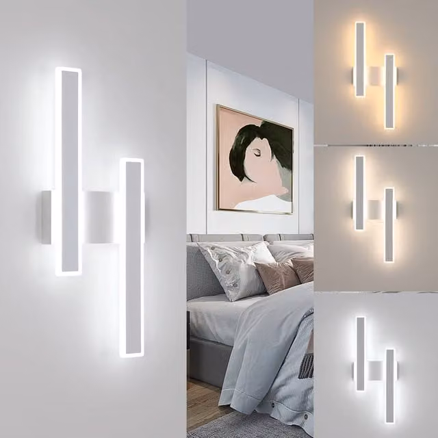 Goeco Modern LED Indoor Wall Light in White with Acrylic and Aluminium Finish – 1